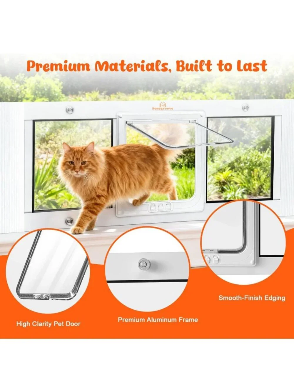 Adjustable Cat & Dog Window Door Insert, Fits 27